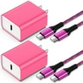 thumbnail image 1 of USB C Charger, 2PACK Charging Block Type C with 2PACK Type C Cables 6FT3FT Hootek USB C Brick 20W PD Type C Charger 3ft6ft USB C Block Plug Android Phone Charger Block with USB C Charging Cable, Pink, 1 of 7