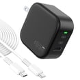 thumbnail image 1 of HFLRZZ USB-C Wall Charger, 65W 3-Ports GaN Fast Charging, USB-C Wall Charger for Dell/iPhone Series/Tablet/Dell/Samsung Galaxy Series/Motorola/Laptop etc with 3.28FT Cable-Black, 1 of 7
