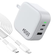 65W USB C Charger, 3 in 1 GaN Fast Charging Charger, Support PPS PD 3.0 USB-C Wall Charger for Dell/iPhone Series/Tablet/Dell/Samsung Galaxy Series/Laptop etc w