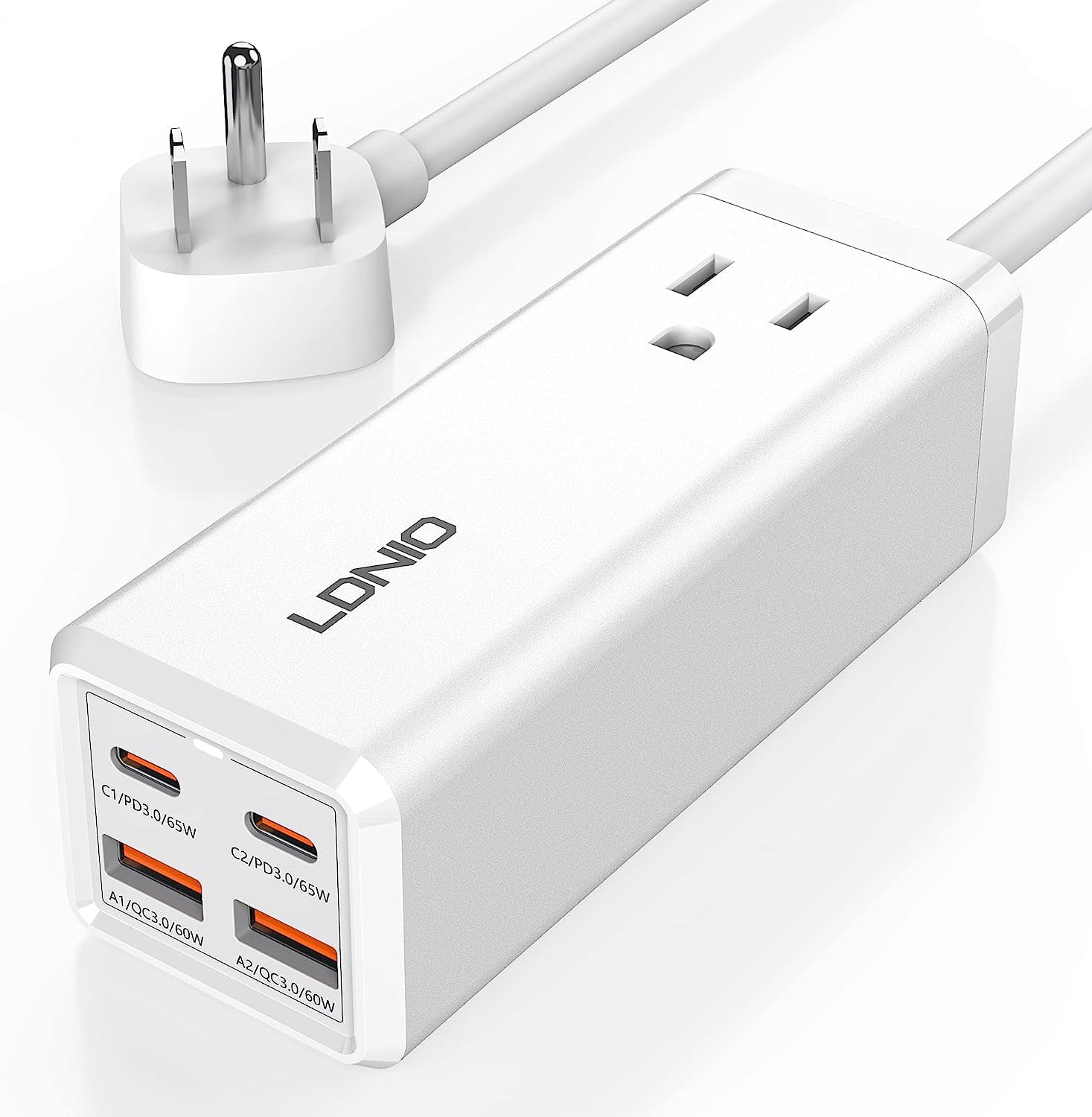 USB C Charger 65W GaN Charger 5-in-1 USB C Charging Station with AC Outlet Extender, 2USB-C, 2USB, Fast Charger USB C Power Strip for MacBook, Laptops, iPad, iPhone, Galaxy, Steam Deck and More