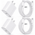 thumbnail image 1 of Phone Charger with 6FT Braided USB C Cable, 2 Pack 20W Super Fast Charging Wall Charger Block for iPhone 17 16 15 Pro Max Samsung Galaxy S26 S25 iPad Pixel, 1 of 6