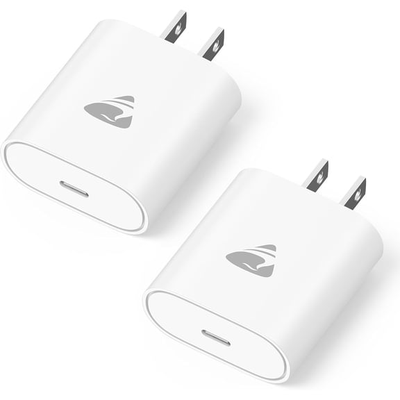 USB C Charger Block, 2 Pack USB C Fast Charging Blocks, 20W Type C Wall Charger Box PD Power Adapter Type C Brick Cube for iPhone 17 16 15 14 13 12 11 Pro Max XS, iPad, Samsung Galaxy, Pixel and More