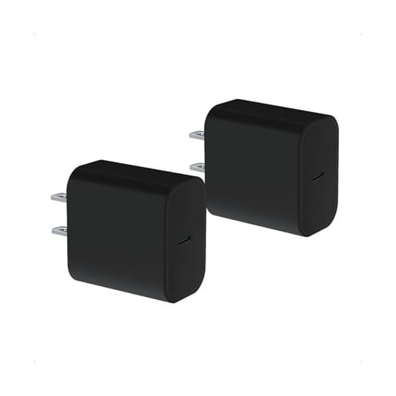 USB C Charger Block 20w Compatible with Apple Watch Block, iWatch Series Ultra/10/9/8/7/6/SE/SE2/5/4/3, AirPods, iPhone 16/15, Type-C PD Fast Charging USBC Power Adapter, 2-Pack Black