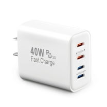 USB C Charger Block,4 USB C Ports,40W Type C Charger Fast Charging Blocks PD Power Charger Adapter QC 3.0 USB C Multiport Charger Brick Compatible with iPhone Devices,Galaxy Phones,Watch,Tablet