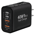 thumbnail image 1 of USB C Charger Block, 40W 4-Port Type C Charger Fast Charging Blocks PD Power Charger Adapter+QC 3.0 USB Multiport Charger Brick Compatible with iPhone 17/16/15/14/13/12/11,iPad,Galaxy S25,Black, 1 of 6