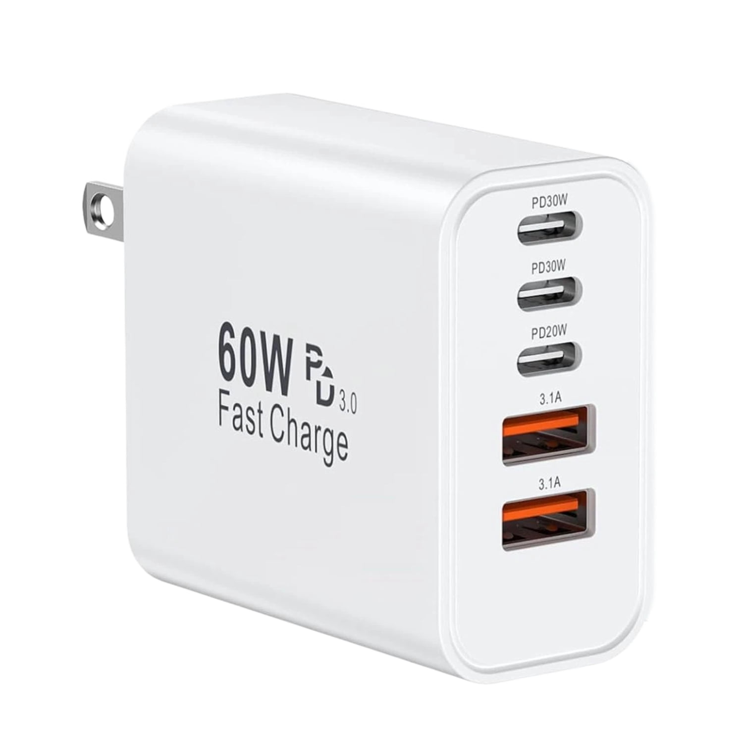 USB C Charger Block, 60W 5 in 1 Charging Blocks, PD 3.0 Fast Charger ...