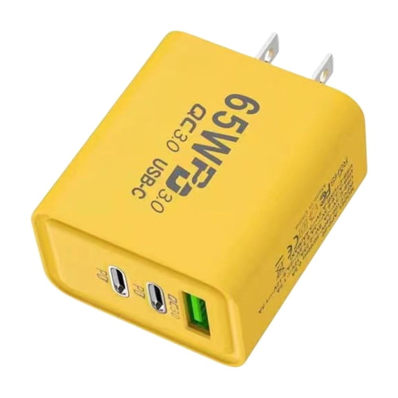 USB C Charger Block, 65W Fast Charging Block Type C Charging Block 3-Port Dual Port PD+QC Wall Charger Head Cube for iPhone 17 16 15 14 13 12 11 Pro Max XS, iPad, Samsung Phone, Tablet