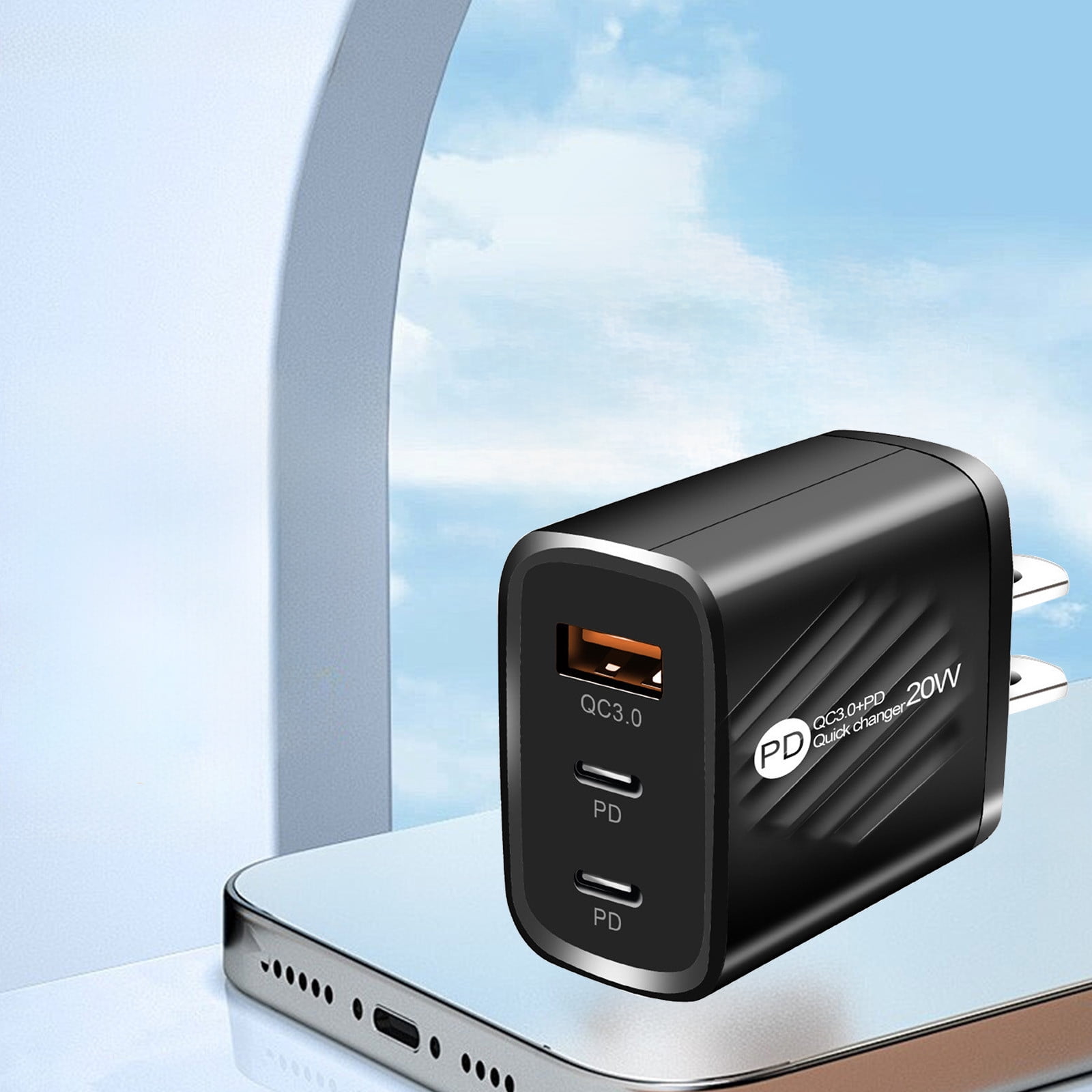 Usbc Boxes USB C Charger Block,Fast Charger Block 20W 3 Ports Type C Fast Phone ...