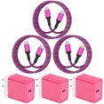 thumbnail image 1 of USB C Charger Block Fast Charging, 3 Pack 20W PD Charging Box with 6FT USB C to C Charging Cable, Type C Block USB C Wall Charger Adapter Charger Station Compatible for iPhone Samsung Android, Pink, 1 of 7