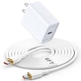 thumbnail image 1 of USB C Charger Block Fast Charging, PD 20W Charging Box with Type C to C Cable 6FT, USB C Block Wall Charger Adapter Charger Station Power Base Compatible for iPhone Samsung Android, White, 1 of 7