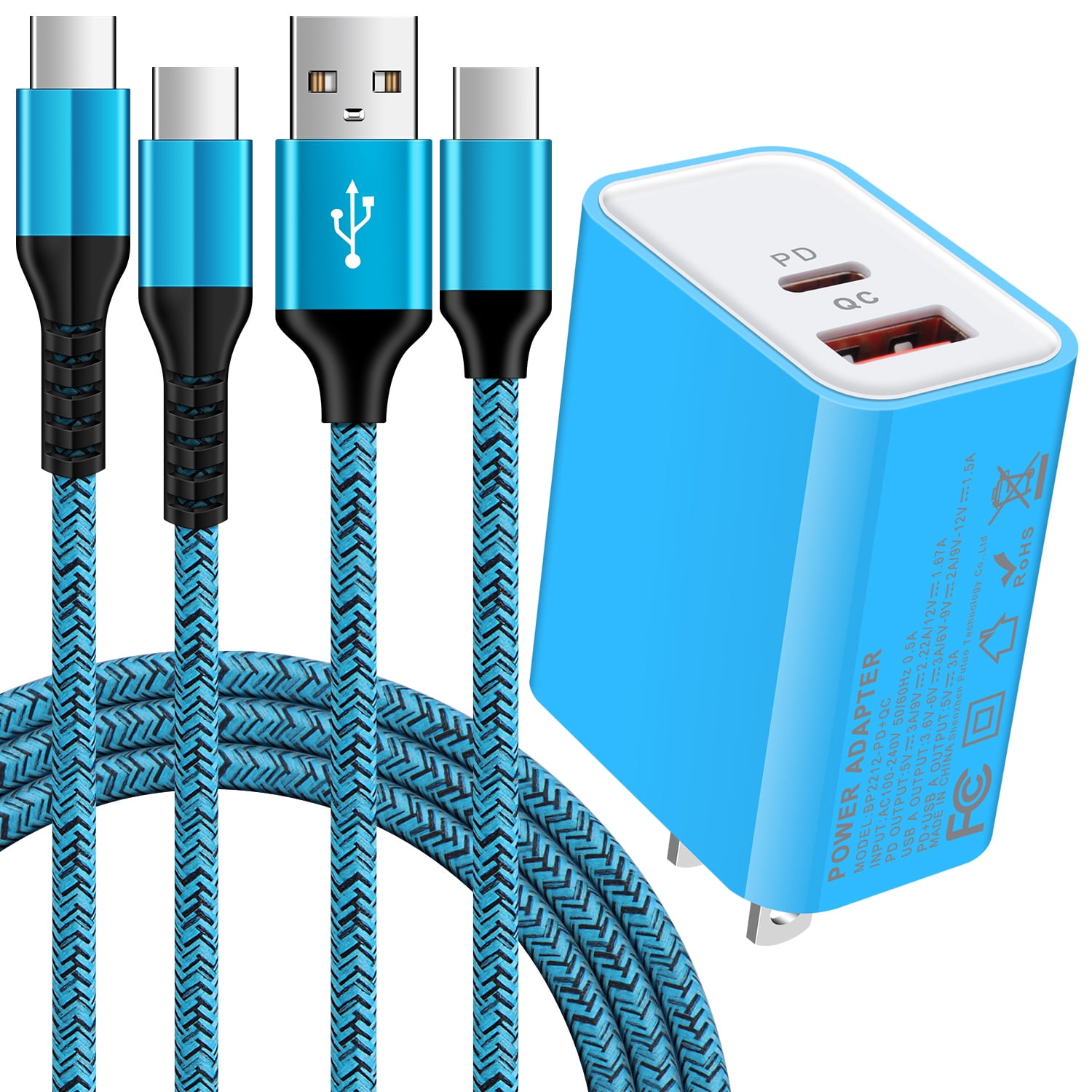 USB C Charger Block,HAOANO 20W PD Type C Charger Block with 2PACK Fast ...