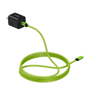 USB-C Charger Block Set, 10 Feet Long Heavy-Duty Fast Charging Cable for Samsung, Motorola, TCL, iPad Pro, iPad Air, Google Pixel, Nokia, Android Fast Charger Type C Phone Charger - Green/Black