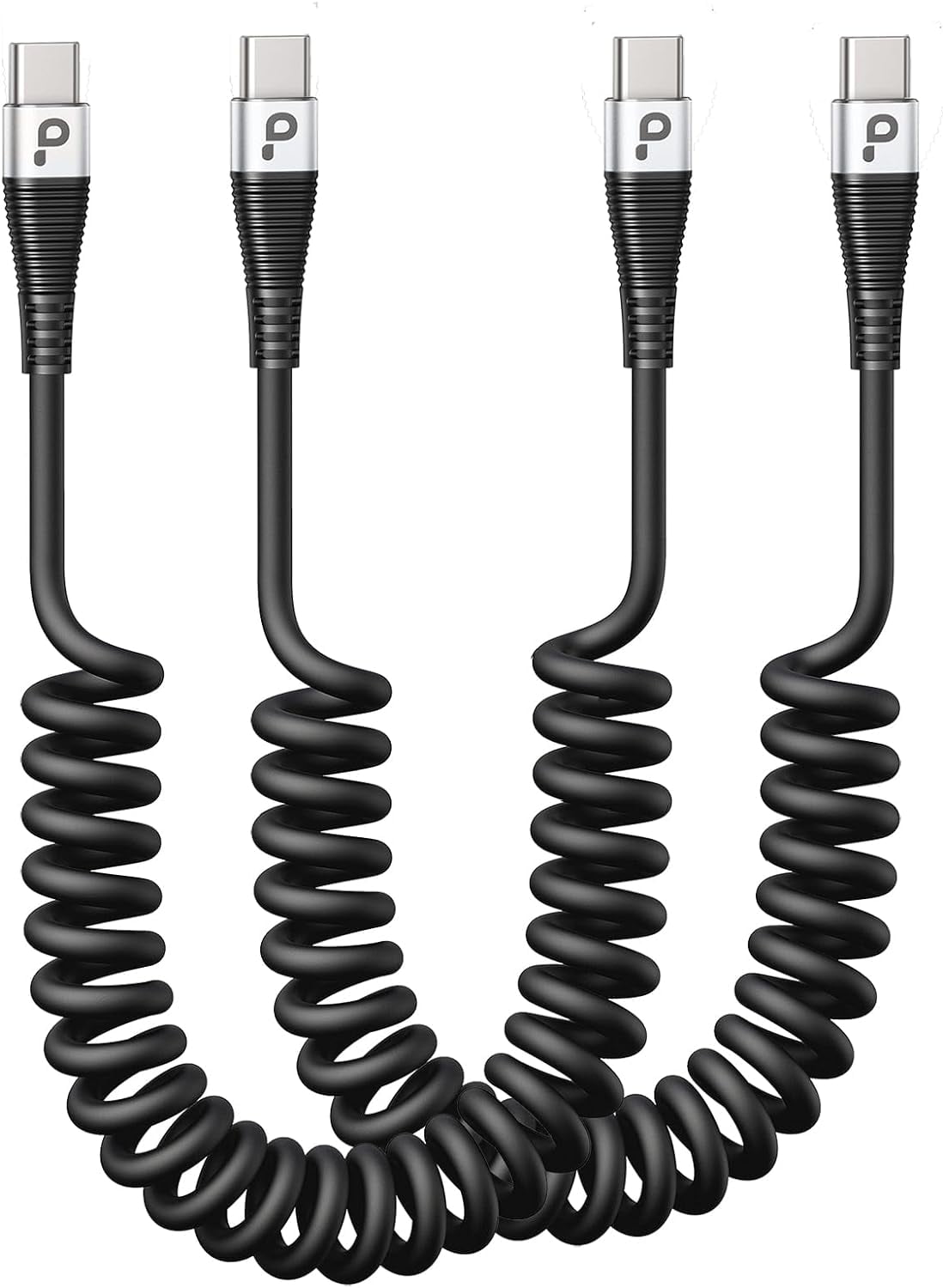 USB C to USB C Charger Cable [2Pack 3FT], Coiled USB C Charger Cable