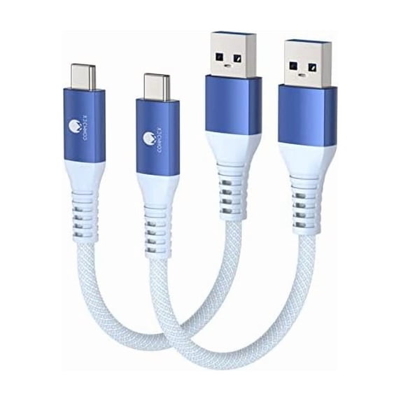 USB C Charger Cable [2ft, 2-Pack] 10Gbps USB 3.1 Gen 2 USB-A to USB-C Data Transfer Cord, 3A Fast Charging Android Auto Type C Cable for iPhone 17 16 Plus Pro Max Samsung Galaxy S25, Blue