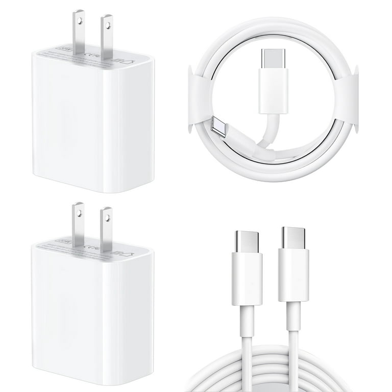  iPhone 15 Charger USB C Wall Charger iPad Pro Charger Type C  Charger Block 2 Pack with 2 Pack 6FT Cable for iPhone 15/15 Plus/15 Pro/15  Pro Max/iPad Pro/Mini/Air/Air4/AirPods/Samsung : Cell