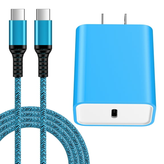 USB C Charger, Hootek Type C Charging Block with 6FT Type C Cables 20W PD Type C Charger 6FT USB C Block Plug Fast Android Phone Charger Block with USB C Charging Cable, Blue