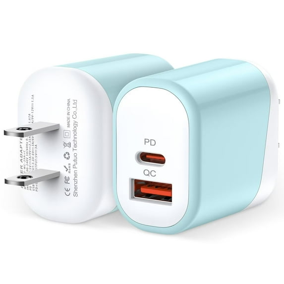 USB C Charger Wall Charger Block,2PCS AILKIN PD 20W Type C Block Charger QC3.0 Fast Charging Charger Plug Power Adapter USB C Brick Cube For Android Phone Fast Charger Block