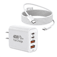thumbnail image 1 of USB C Charger for iPhone 18 17 16 Charger, USB C Charger Block with 6FT USB C to C Cable,40W USBC Charger 4 Port PD&AC Charger Block Compatible with iPhone Duo 18 17 16 15/Pro/Pro Max/iPad, 1 of 8