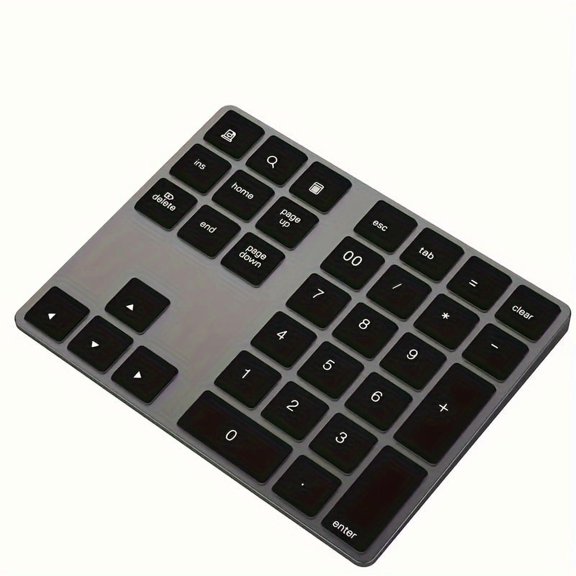 USB-C Charging 34-Key Bluetooth Numeric Keypad with Smart Recognition System, Wireless Numeric Keypad Compatible with MAC OS Computer Keyboard