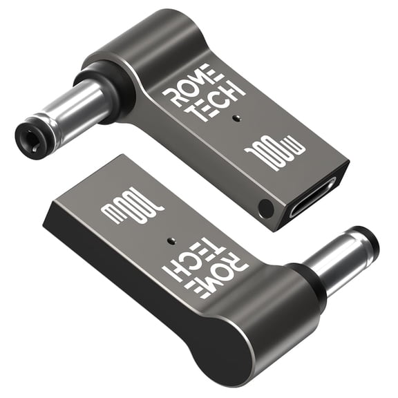 USB C to DC Adapter, Type C to DC with Built-in PD and E-Mark Smart Chip Universal, Input 19V  3.42A, with 5.52.1 mm Plug, USB C to Laptop Charger (2-Pack)