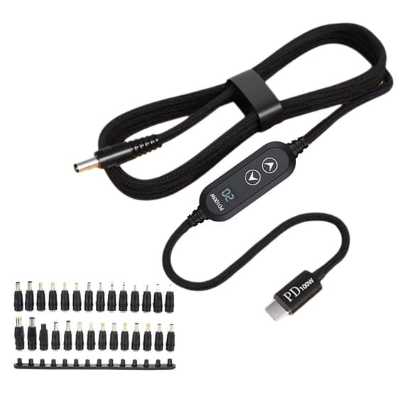 USB C DC5.5mm Power Supply 100W With 5V/12V/15V/19V/20V Multiple Output USB To Direct Power Cord 28 Adapters For Laptops