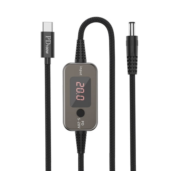 USB C DC5525 Extension Cable Type C To 5.5x2.5mm Charging Cable 5V 9V 12V 15V 20V Output For Multiple Electronic