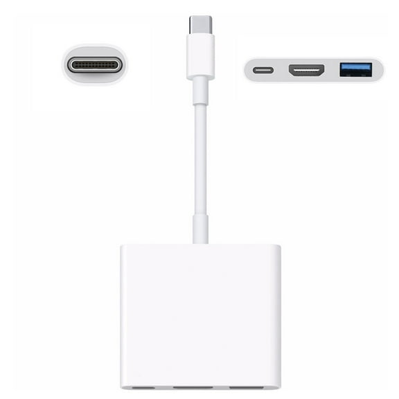 USB C Digital AV Multiport Adapter, 3 in 1 Hub with VGA USB 3.0 USB C PD Charging, Compatible with Laptop for Monitor Projector