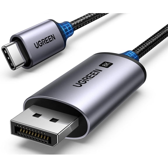USB C to DisplayPort 1.4 Cable 8K@60Hz 4K@240Hz Unidirectional Thunderbolt 4/3 to DisplayPort Cord USB C to DP 32.4Gbps Compatible iPhone 17, MacBook Pro/Air, iPad, Mac Mini, Galaxy, XPS, 6.6FT