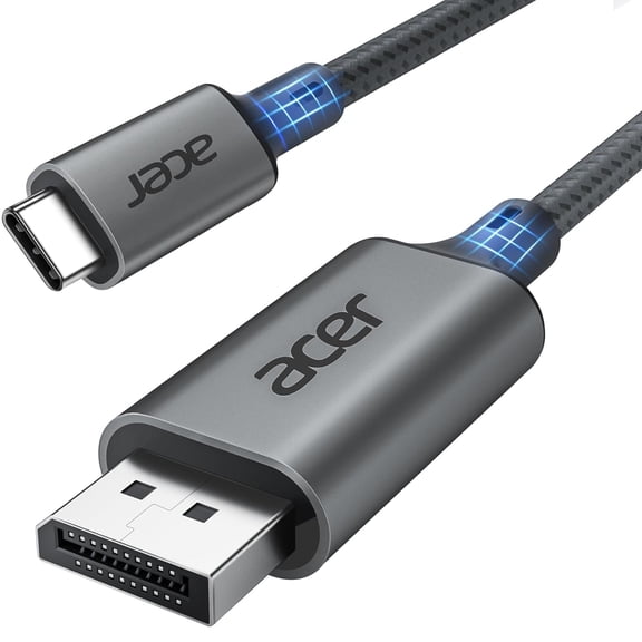 USB C to DisplayPort 6.6 FT (4K@60HZ 2K@165Hz) Type-C to DisplayPort Cord (Sturdy Aluminum Plug & Play) Thunderbolt 3/4/5 Compatible with MacBook Pro/Air iPhone 16 Pro/Max XPS Surface