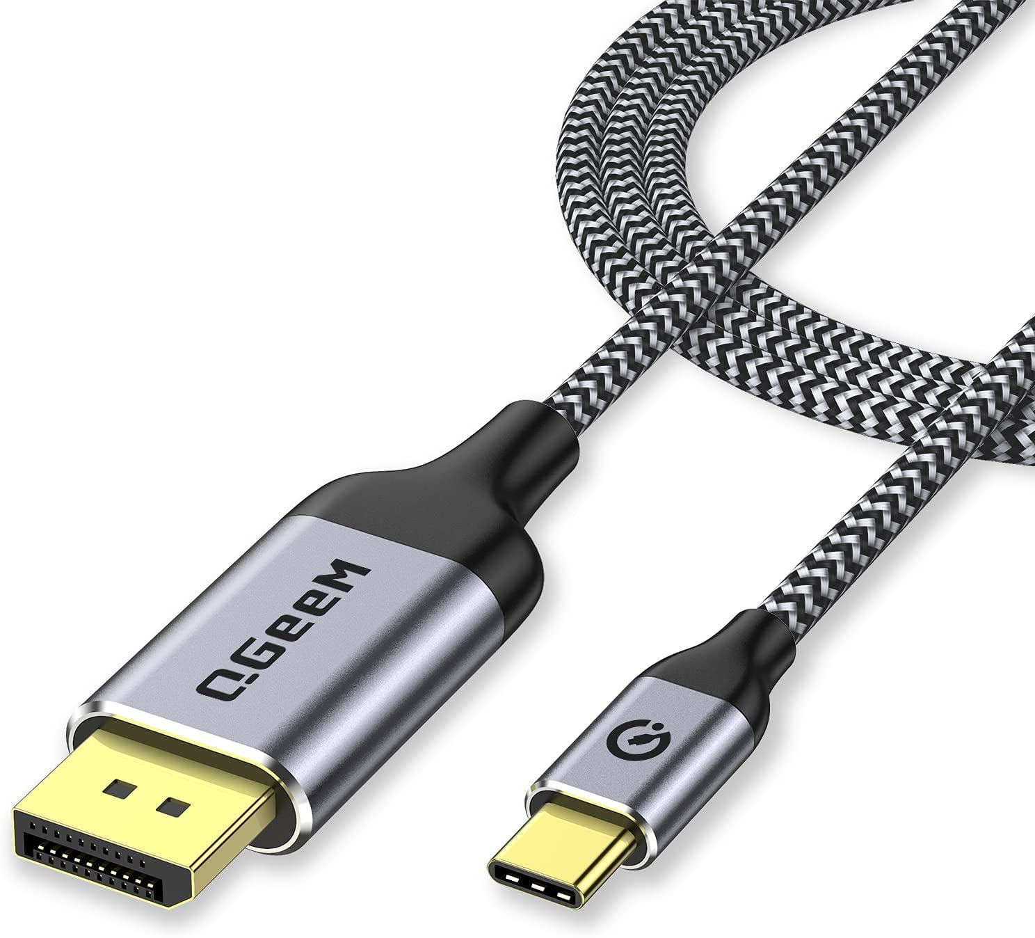 USB C to DisplayPort Cable for Home Office, QGeeM 10ft (4K@60HZ, 2K@165Hz) Thunderbolt 3 to Displayport Cable Compatible with MacBook Pro/Air, Ipad Pro 2020/2018, Surface Book 2, XPS 15/13