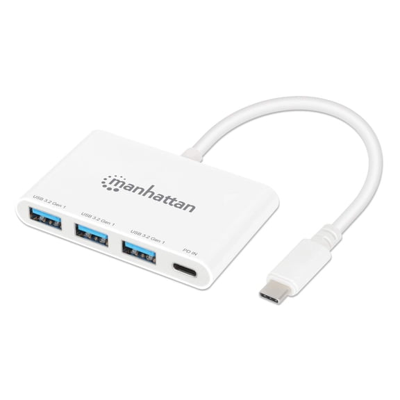 USB-C Dock/Hub, Ports (4): USB-A (x3) and USB-C, 5 Gbps (USB 3.2 Gen1 aka USB 3.0), With Power Delivery (100W) to USB-C Port (Note additional USB-C wall charger and USB-C cable needed), Universal for