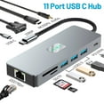 thumbnail image 1 of USB C Docking Station, 11 in 1 USB C Hub Multiple Adapter with HDMI+100W DP+3 USB C/A Ports+Ethernet+Audio, USB C Dongle for Dell/HP/Lenovo ThinkPad/Surface, 1 of 10