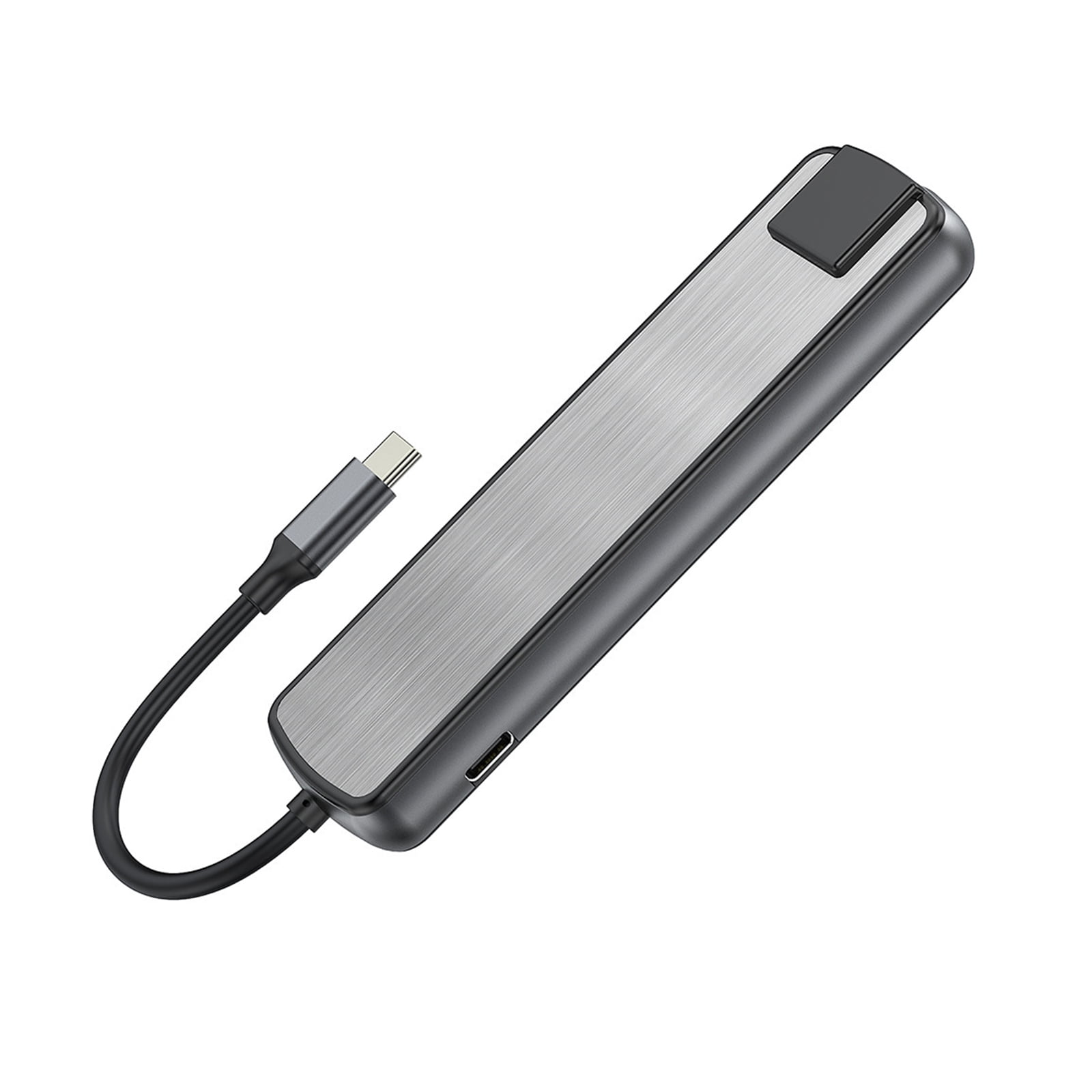 USB C Docking Station 6 in 1 Auminum USB C to USB3.0 PD60W Gigabits Ethernet Port 3x USB3.0 Adapter for Laptops