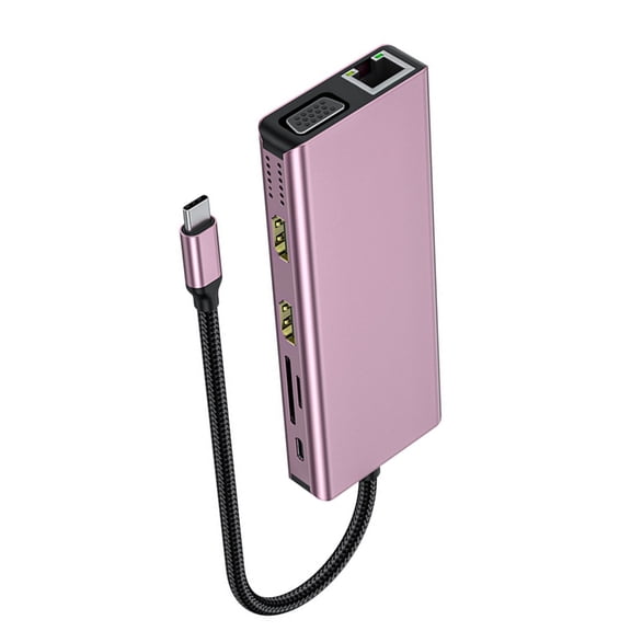USB C Docking Station Double Monitors 12 in 1 USB C Display Multiple Adapter with VGA Card Reader 4 USB3.0 Port