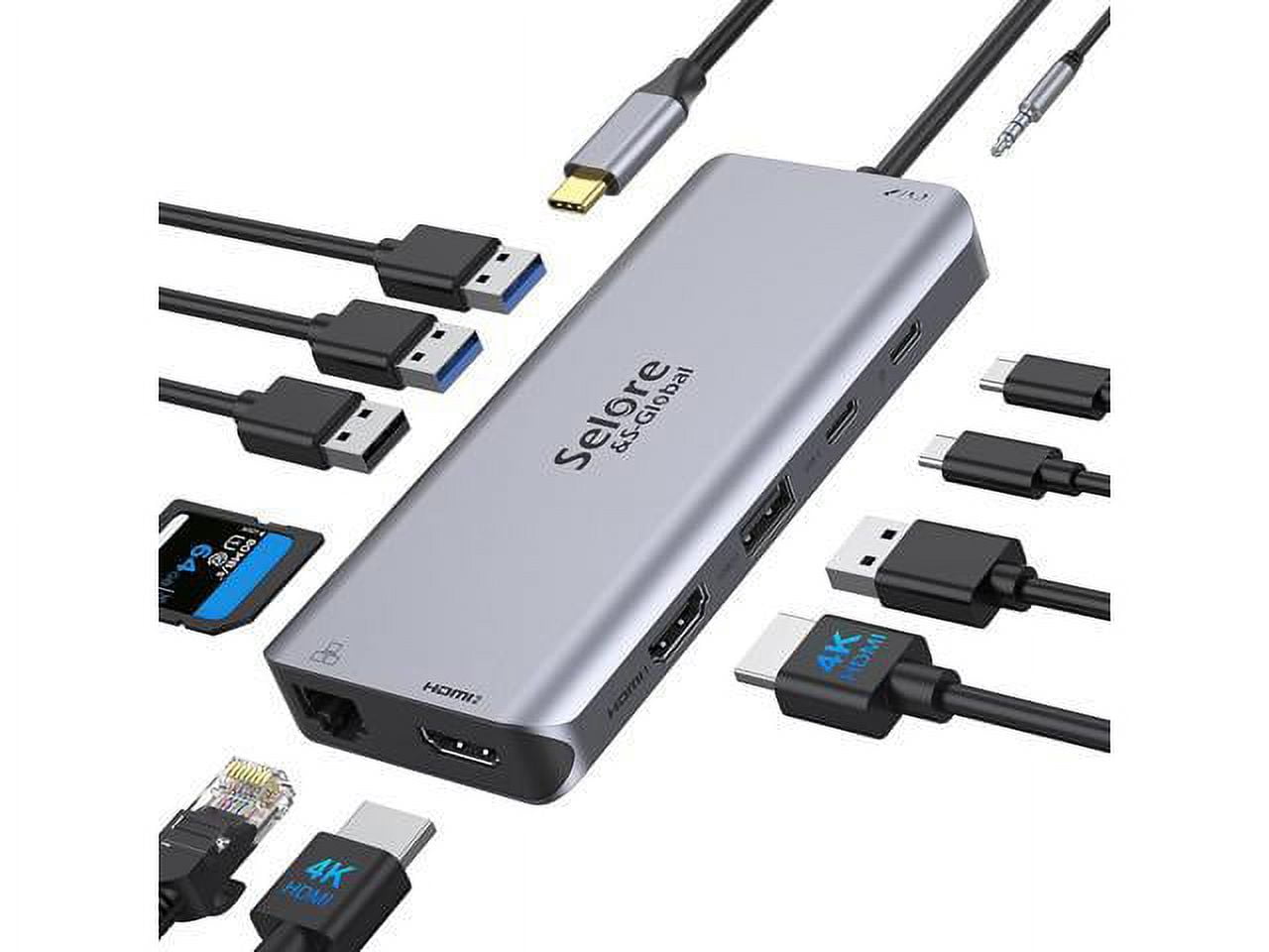 Dual Monitor Usb C Dock Selore USB-C Docking Station