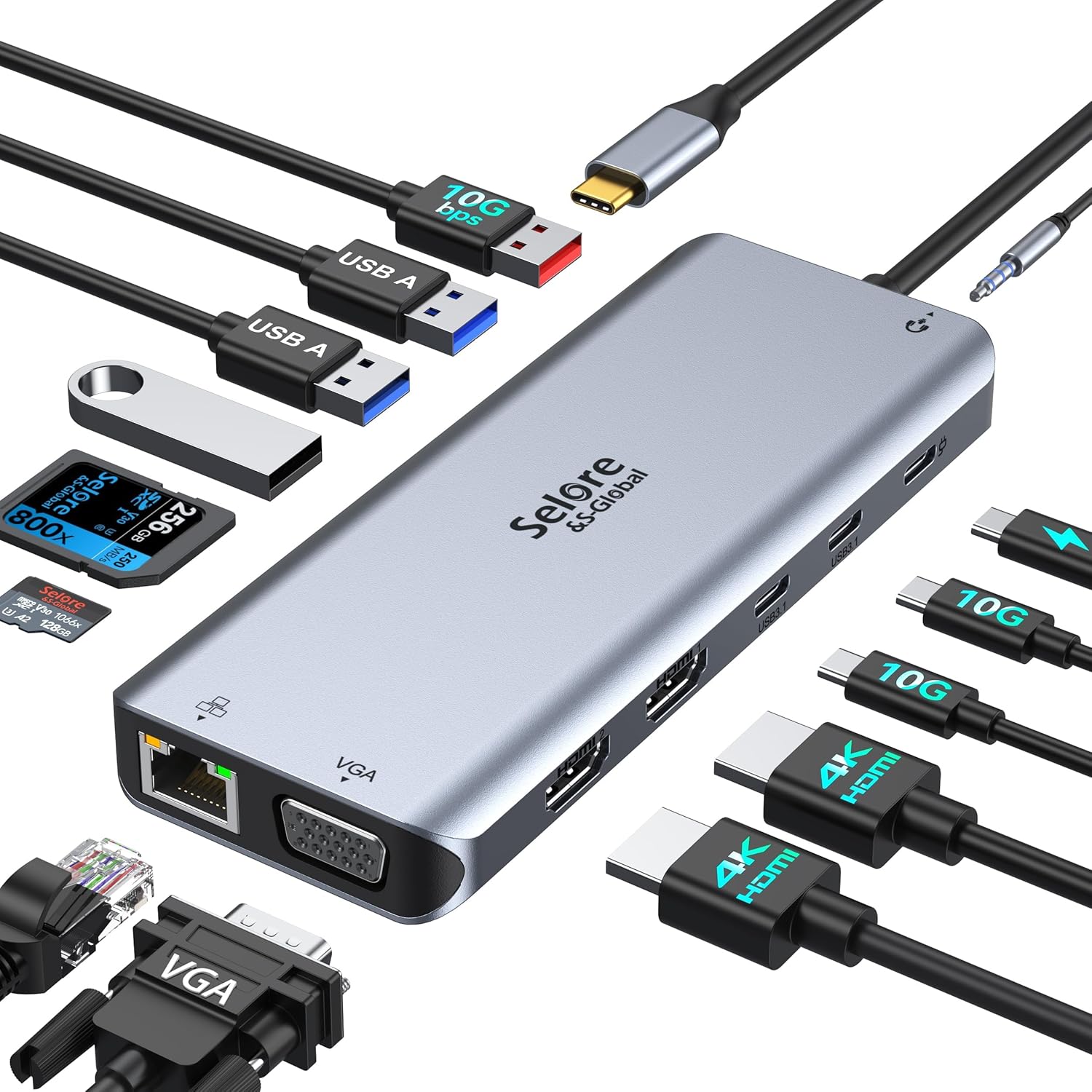 Docking Station PW380 Per Elettronica, Organizer Da Scrivania Compatto