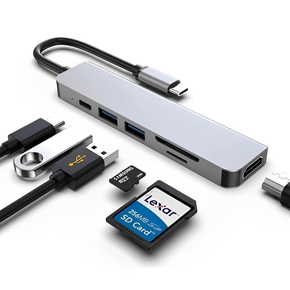 USB C Docking Station, HDMI to USB c Adapter for Monitor, USB-C Hub HDMI Dongle for Laptop, Micro SD Card Reader usbc Dock for Chromebook, usbc to USB Adapter Multiport for MacBook pro
