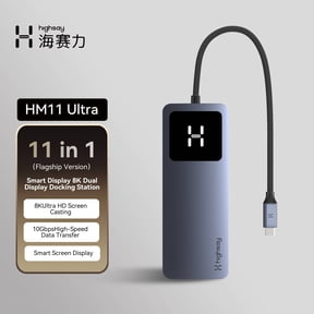 USB C Docking Station with LCD Display, Dual HDMI 8K@30Hz, 100W PD Charging, 10Gbps Data Transfer, 2.5G Ethernet for Laptop/Tablet/Phone