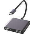 USB C to Dual HDMI Adapter for 2 Monitors, HDMI Splitter for Dual