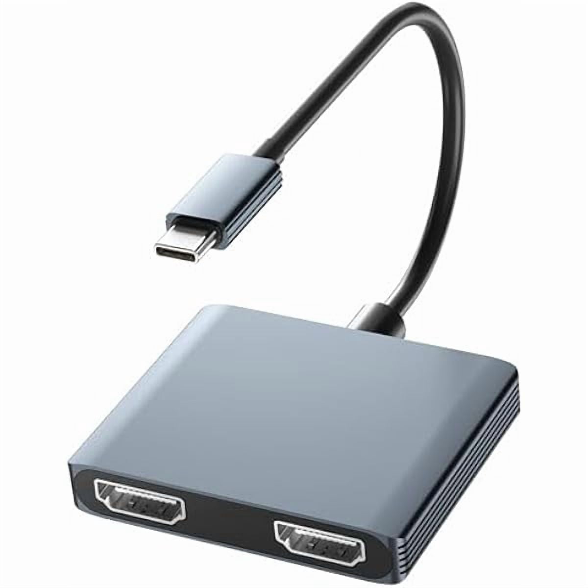 USB C to Dual HDMI Adapter 4K,Docking Station Dual Monitor, Type C to HDMI Splitter Extended Display, Laptop Docking Stations Connect Two Monitor, MST Mode (Extended displays) Only for Win OS