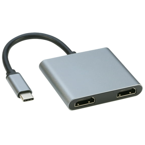 USB C to Dual HDMI MST Adapter 4K, iXever USB Type C to Dual HDMI 4K@30Hz Video Converter Adaptor for MacBook Pro, MacBook Air, XPS, Surface Book,Thunderbolt 3 Compatible