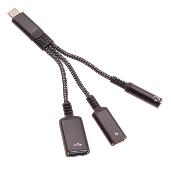 USB-C Earphone Adapter Splitter Compatible With OnePlus 11,11R/12,12R/13,13R/15,15R - TYPE-C Charging Port Headphone Audio Jack Port Converter USB-A