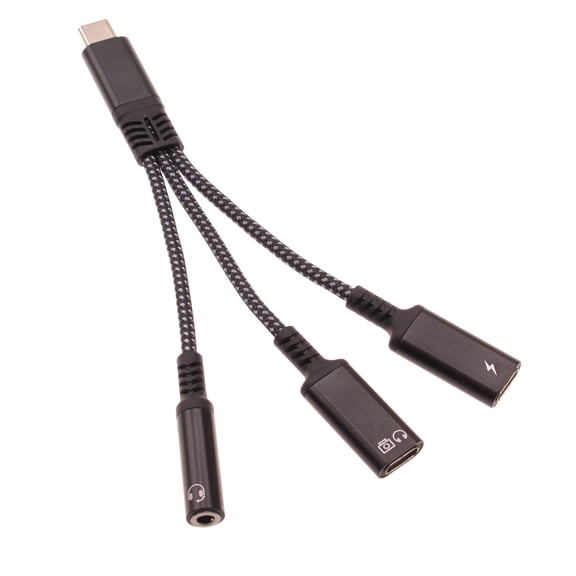 USB-C Earphone Adapter Splitter Compatible With Samsung Galaxy A17/A27/A37/A57 - TYPE-C Charging Port Headphone Audio Jack Port Converter USB-C to