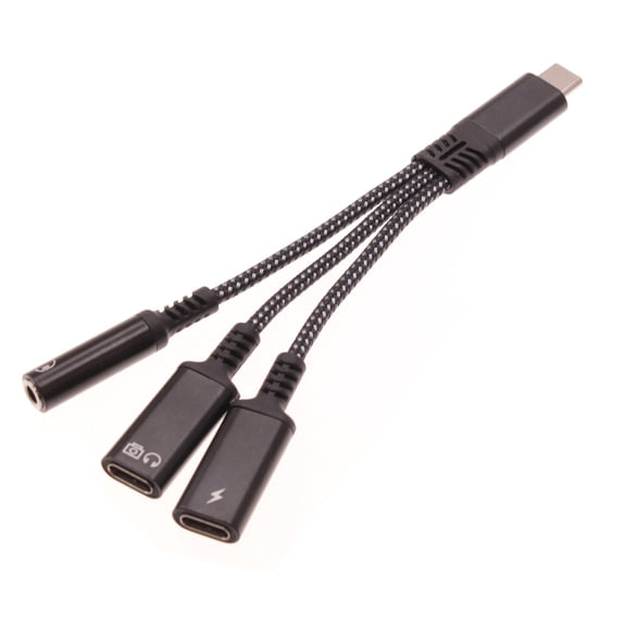 USB-C Earphone Adapter Splitter Compatible With T-Mobile REVVL 7,8/7,8 PRO - TYPE-C Charging Port Headphone Audio Jack Port Converter USB-C to 3.5mm