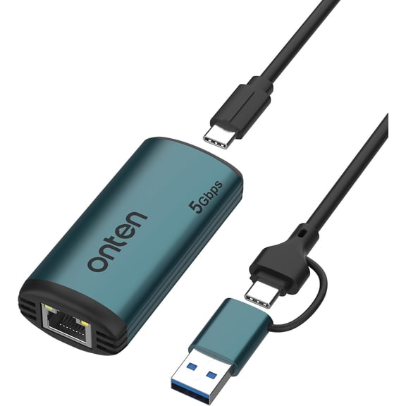 USB-C to Ethernet Adapter - 5Gbps High-Speed,USB-A to RJ45 5000Mbps Ethernet LAN Network Adapter Thunderbolt 4/3 Compatible, for iPhone 15 Pro/Max, MacBook Pro/Air 2023, iPad Pro,iMac and More5G