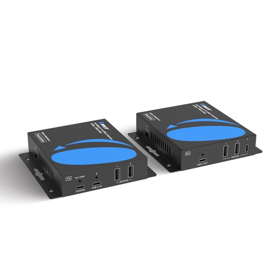 USB-C Extender over Cat6a/7 up to 230 ft with USB 2.0 and Power over Cable (USBC-EXB230R-K)