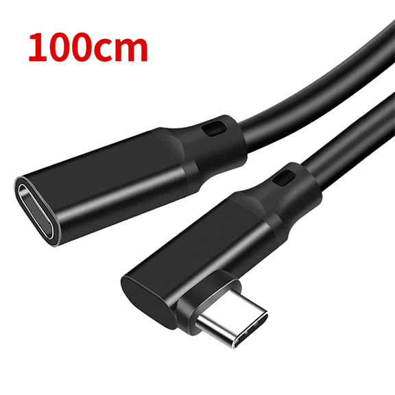 USB-C Extension Cable 90 Degree Elbow USB 3.2 Gen2, PD 100W, 20Gbps Data Transfer for Monitor Casting,VR 1M