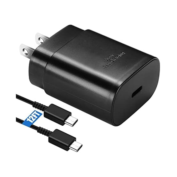 USB C Fast Charger,25W Samsung Charger Type C Super Fast Charging Android Phone Charger Block &12FT Cable for Samsung Galaxy S25/S24 Ultra/S24/S24+/S23 Ultra/S23/S22/S22 Ultra/S22+/S21/S20/Note 10/20