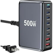 USB C Fast Charger Block,500W GaN III 8-Port Fast Charging Station Hub,Double 100W PD PPS Port Fast Charging Station for Multiple Devices,Laptop Wall Charger Compatible with MacBook/iPhone 16/iPad