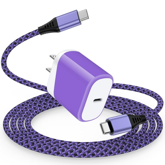 USB C Fast Charger Block,HopePow PD 20W USB C Block Adapter Plug Brick Wall Charger with USB C Charger Cable 6ft,Type C Charger for Samsung Galaxy S24 Ultra/S23/S22/S21/S20/iPhone 15/15 Plus